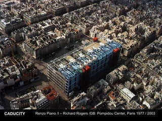 Renzo Piano /I – Richard Rogers /GB: Pompidou Center, Paris 1977 / 2003CADUCITY
 