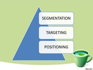 SEGMENTATION


 TARGETING


POSITIONING
 