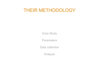 THEIR METHODOLOGY
Case Study
Parameters
Data collection
Analysis
 