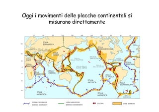 Oggi i movimenti delle placche continentali si
           misurano direttamente
 