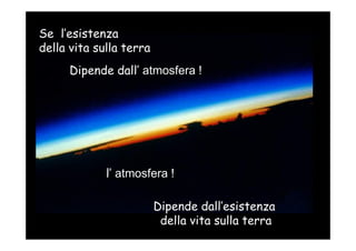 Se l’esistenza
della vita sulla terra
      Dipende dall’ atmosfera !




             l’ atmosfera !

                         Dipende dall’esistenza
                          della vita sulla terra
 