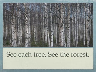 See each tree, See the forest, 