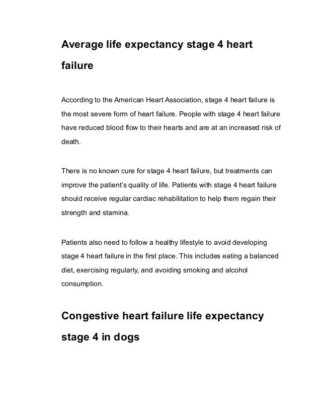 Stage 4 heart failure life expectancy pdf.pdf