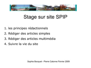 Stage sur site SPIP ,[object Object]