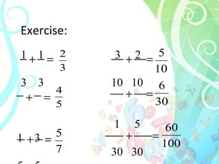       Exercise: 3  2 10  10 1  5 30  30 7  53 100  100 1  1 3  3 1  3 5  5 2  3 7  7 