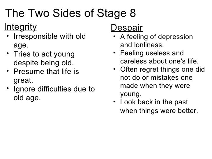 Stage 8 of Erikson\'s Stages of Development