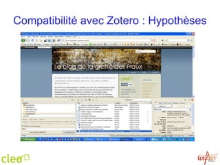 Compatibilité avec Zotero : Hypothèses 