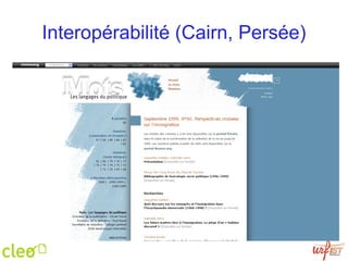 Interopérabilité (Cairn, Persée) 