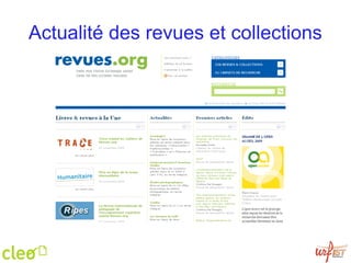 Actualité des revues et collections 