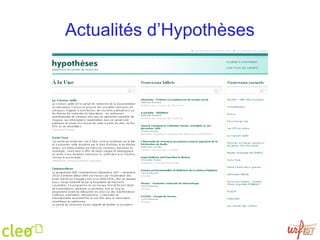 Actualités d’Hypothèses 