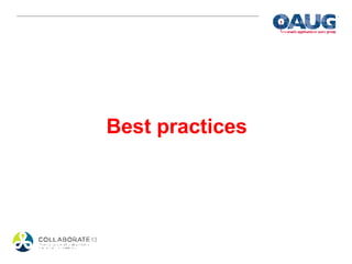 Best practices
 