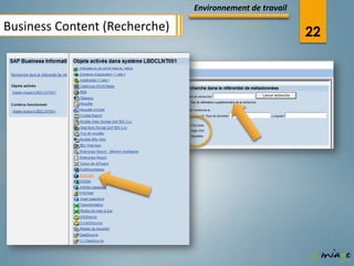 Environnement de travail

Business Content (Recherche)                              22
 