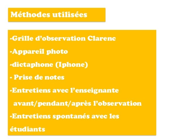 Stage d'observation