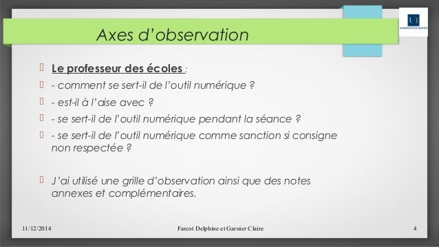 Stage d’observation à l’école de l’Isoret à Angers