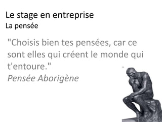 Le stage en entreprise
Comment
 