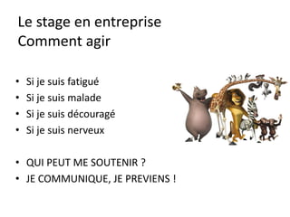 Le stage en entreprise
Le piège : pas de travail
 
