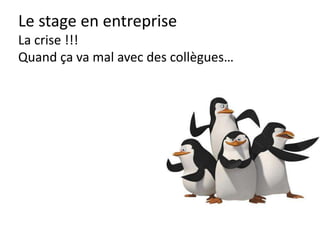 Le stage en entreprise
Comment
• Comment agir ?
 
