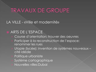 CAHIER HISTOIRE DES ARTSDes tracesDes dessins, des peintures de petite tailleDes échantillons de travailDes photos photocopiées de travaux collectifsDes petits objets Des images : De tableaux, de monuments, de films, de sorties …Sous forme de photographies, photocopies, vignettes découpées …Issues de sorties (tickets de concerts, de spectacle) , de livres, d’Internet  … Des extraits sonoresExtraits d’œuvres (moins de 30 secondes pour des problèmes de droits)Enregistrements d’élèves (créations, chorale, autres)Des textes :Des textes de chansons, des poésies, des extraits littéraires, des citations …Rédigés par l’élève, un groupe d’élève, la classe …Des articles de journaux, dépliants touristiques, trouvés sur Internet … ou rédigés en classes