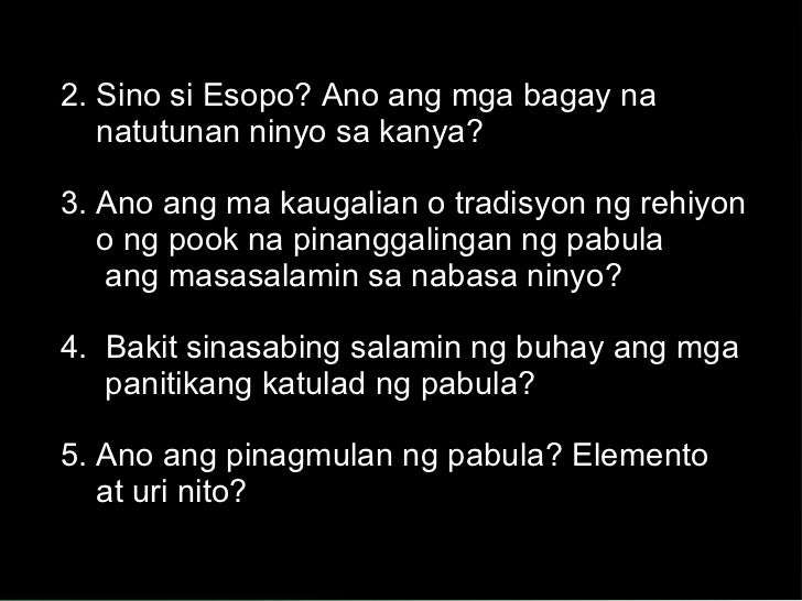 ano ang kahalagahan ng pabula sa Ang pabula ay kwento ng mga hayop na nagsasalita, kumukilos, at nag iisip tulad ng tao halimbawa nalang ay leon at ang daga , na ginampanan ng mga hayop at ang pabula din ay nakakabigay ng . ano ang kahalagahan ng pabula sa Ang pabula ay kwento ng mga hayop na nagsasalita, kumukilos, at nag iisip tulad ng tao halimbawa nalang ay leon at ang daga , na ginampanan ng mga hayop at ang pabula din ay nakakabigay ng .