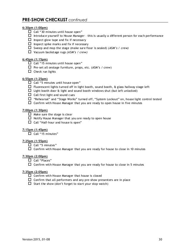 Stagemanagament bible