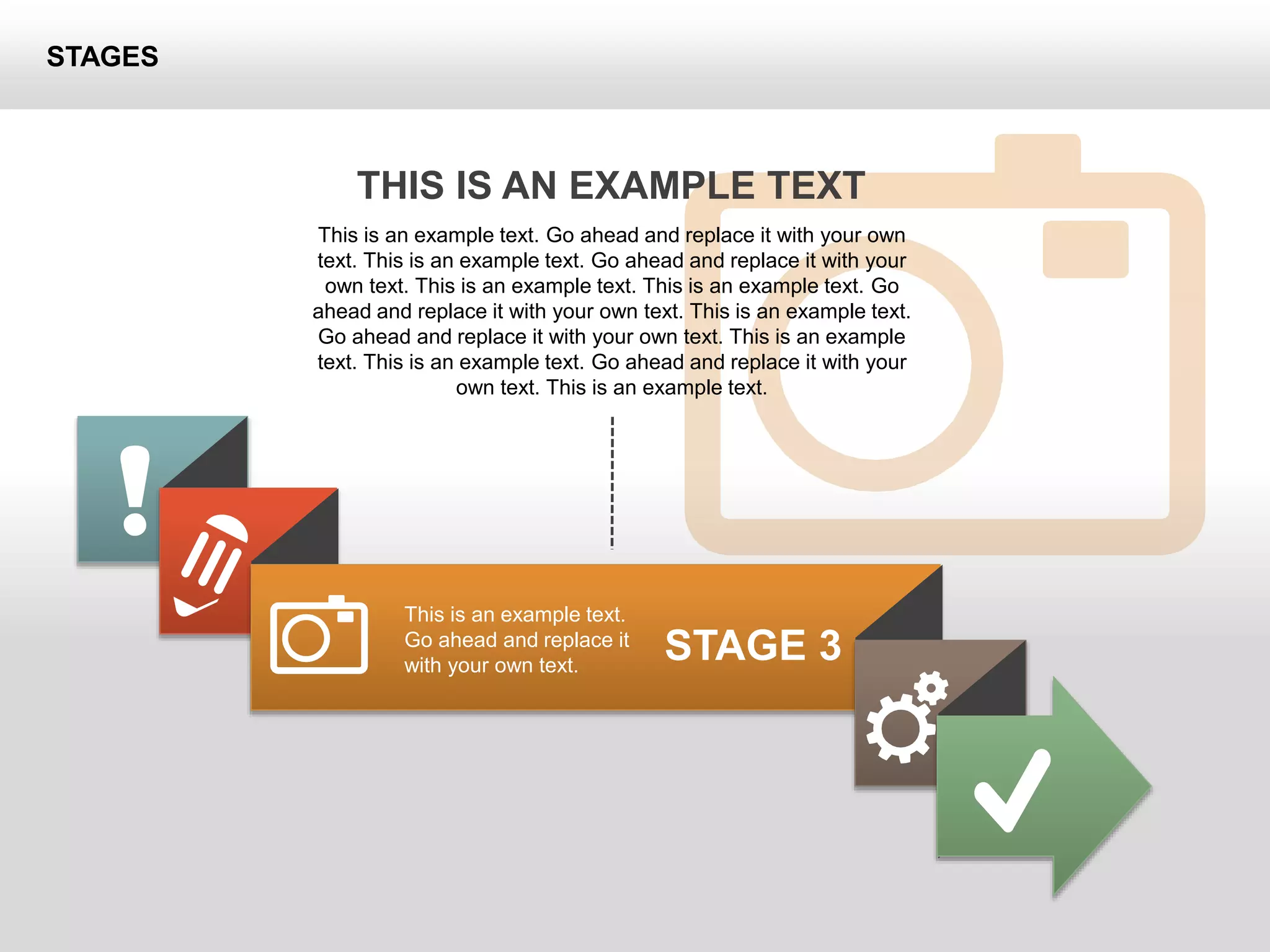 Stage with Icons Diagrams (for PowerPoint and Google Slides) | PPTX