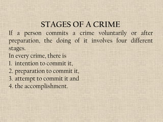 Stages of a Crime - explanation ad presentation | PPTX