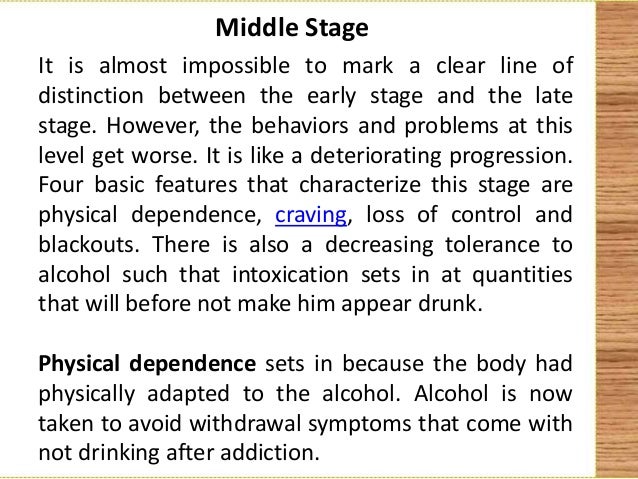Stages of alcoholism