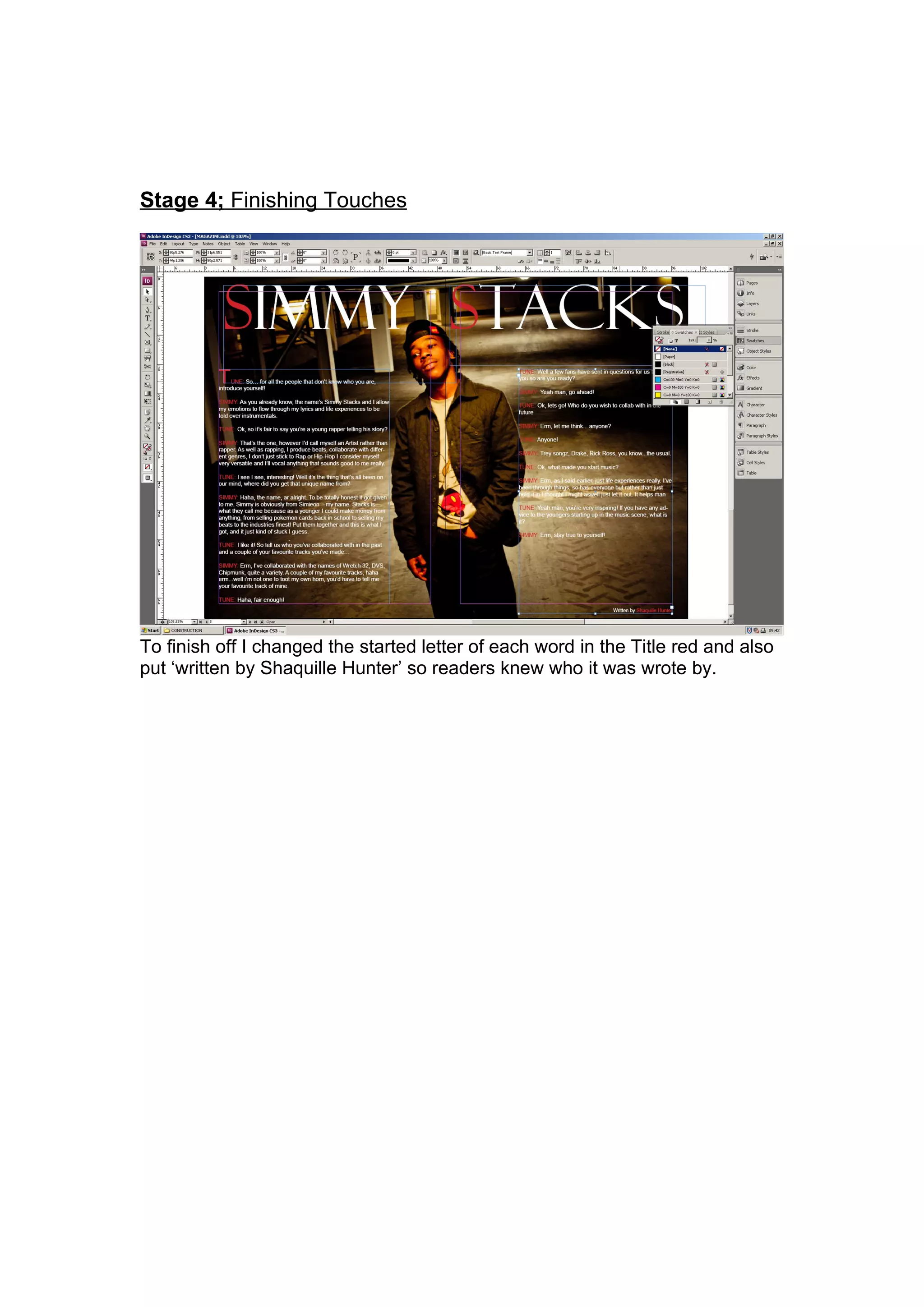 Stages of development   double page spread