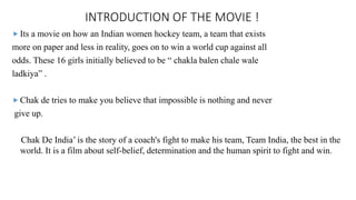 Stages of group formation in chak de india | PPTX