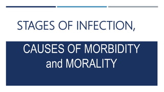 STAGES OF INFECTION,
CAUSES OF MORBIDITY
and MORALITY
 