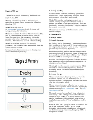 Stages of memory | DOCX