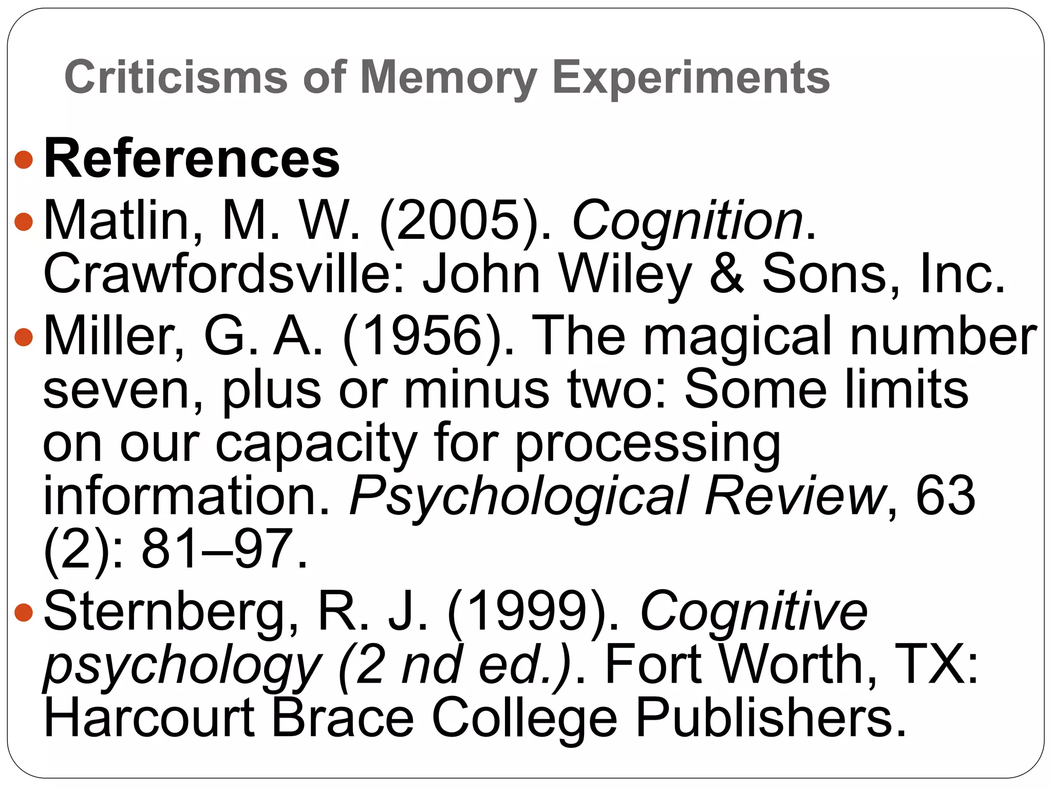 Stages of memory encoding storage and retrieval | PPTX