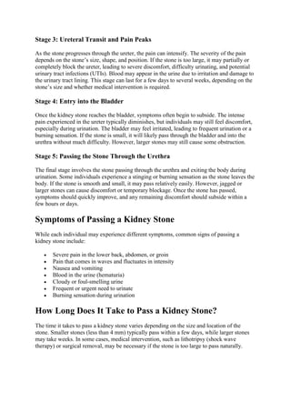 Stages of Passing a Kidney Stone.pdf.... | PDF