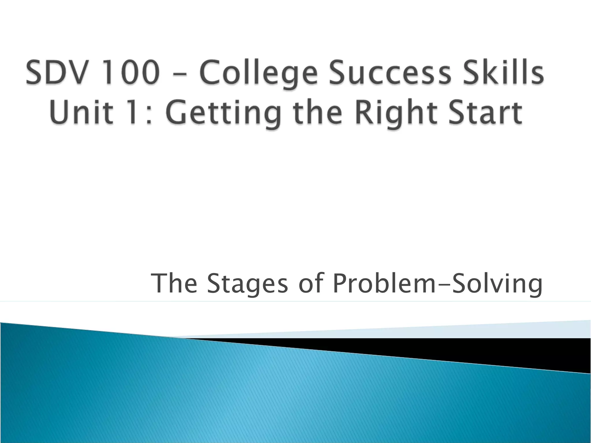 Stages of problem solving presentation | PPT