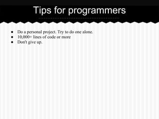 Stages Of Programming Skill, From Freshman To Senior