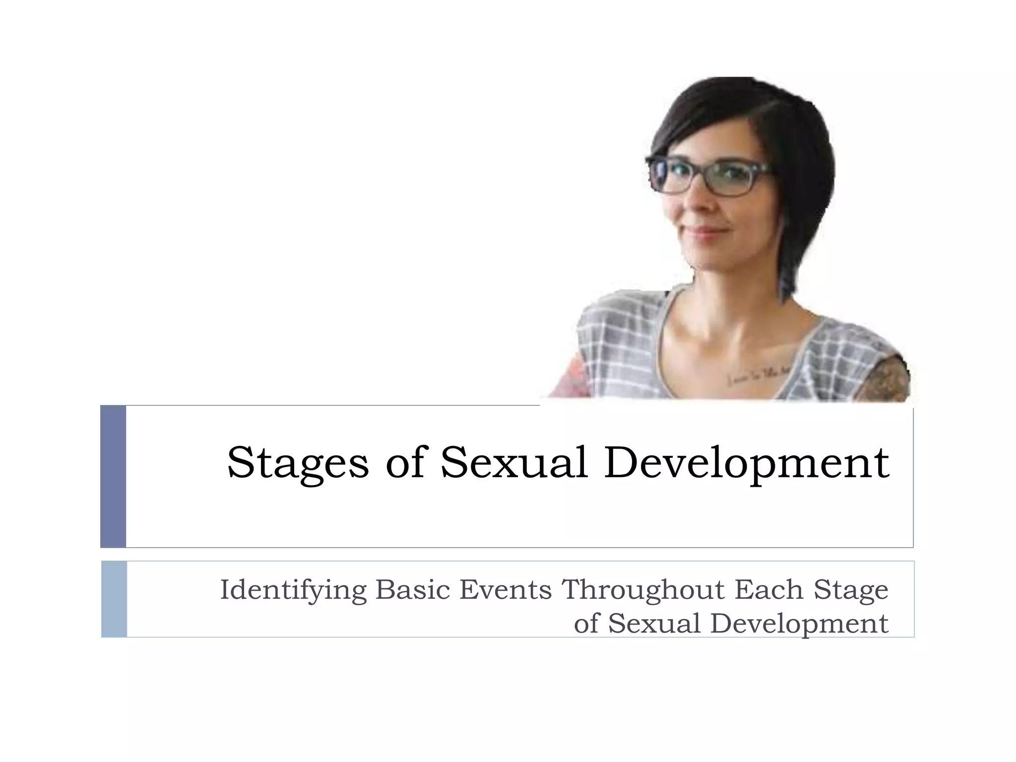 Stages of Sexual Development
Identifying Basic Events Throughout Each Stage
of Sexual Development