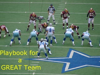 Playbook for
      a
GREAT Team
 