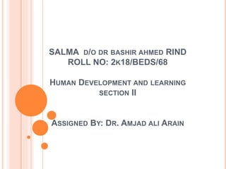 Bashir Rind Stages or periods of development and learning | PPTX