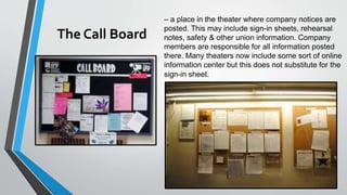 Stage terminology for actors part 1 | PPTX