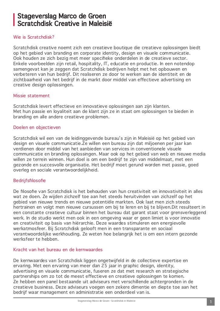 Stageverslag Marco de Groen