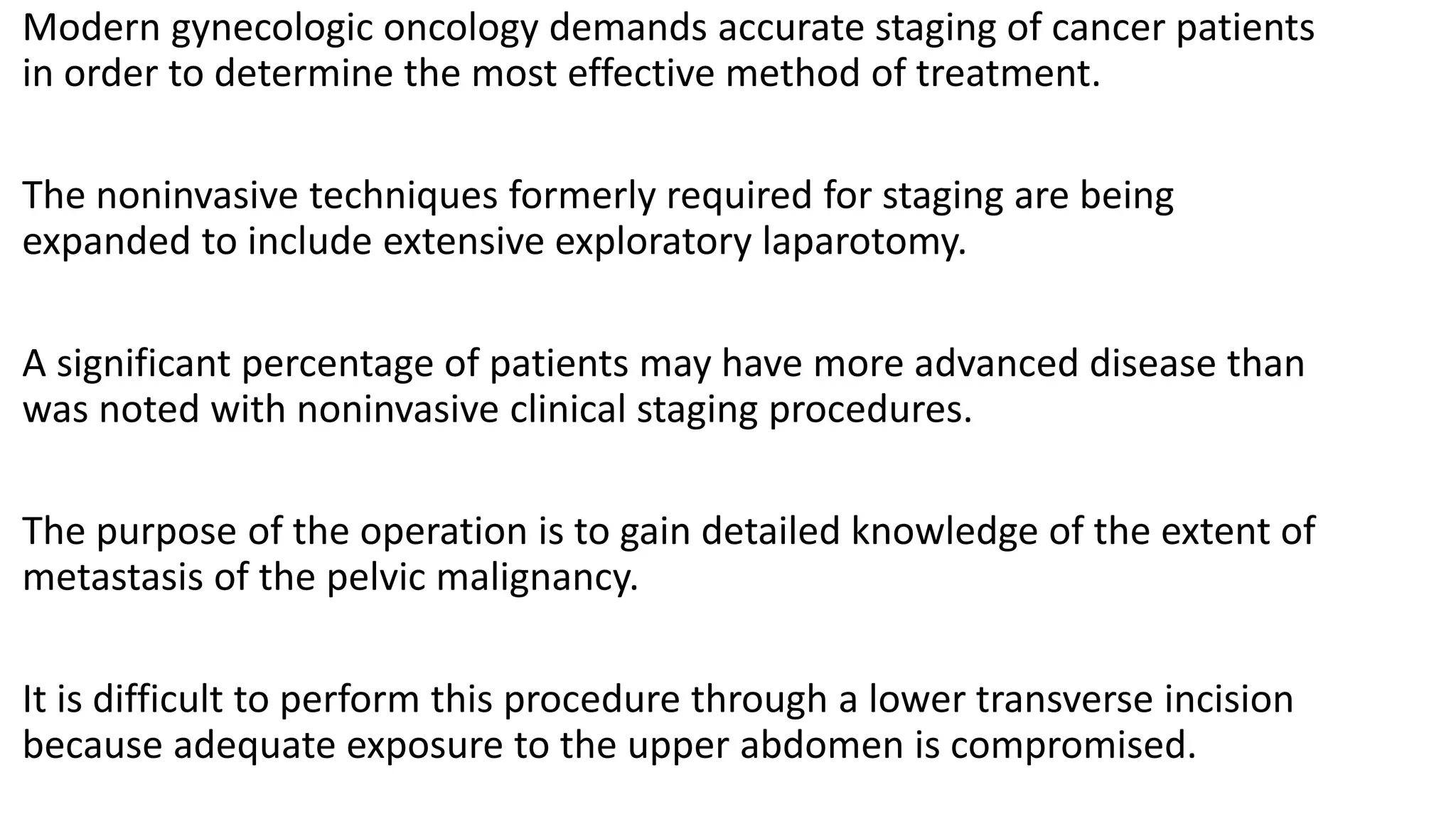 Staging laparotomy | PPTX