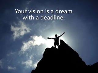 Your vision is a dream 
with a deadline. 
 