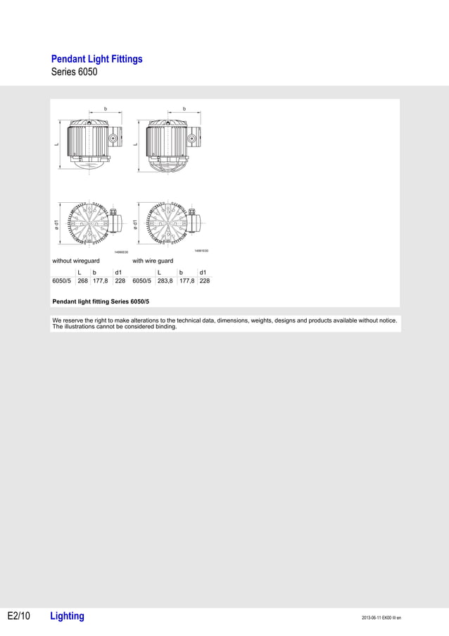 Stahl 6050 Pendant Light Fitting ATEX Zone 1 Zone 2 Hazardous Area Lighting