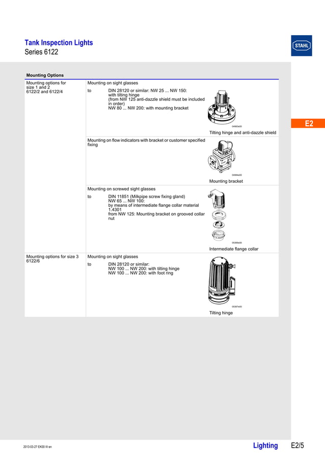Stahl 6122 Tank Inspection Light - ATEX Zone 1 Zone 2 Hazardous Area ...