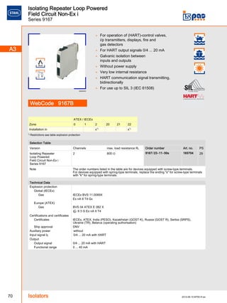 Stahl Hazardous Area Product Catalogue | PDF