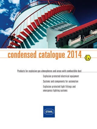 condensed catalogue 2014 
Products for explosive gas atmospheres and areas with combustible dust 
Explosion protected electrical equipment 
Systems and components for automation 
Explosion protected light fittings and 
emergency lighting systems 
 