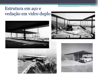 Estrutura em aço e
vedação em vidro duplo
 