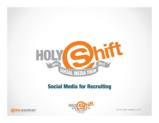Social Media for Recruiting


                               www.site-seeker.com
 
