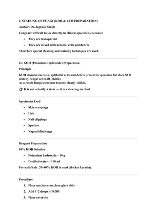 Koh Tablet Method Staining of fungi - KOH (Potassium hydroxide) preparation, LCB ...