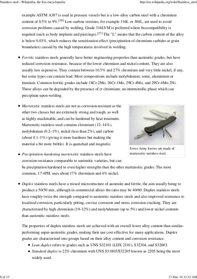 Stainless steel wikipedia, the free encyclopedia